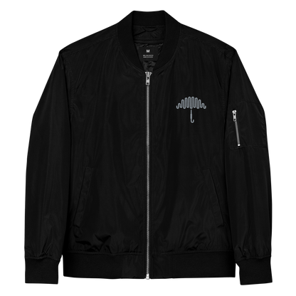 Raincloud Crest Premium Recycled Bomber Jacket Black