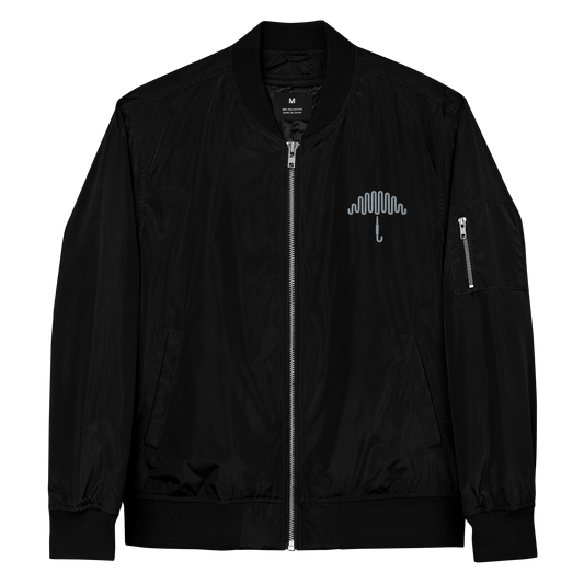 Raincloud Crest Premium Recycled Bomber Jacket Black