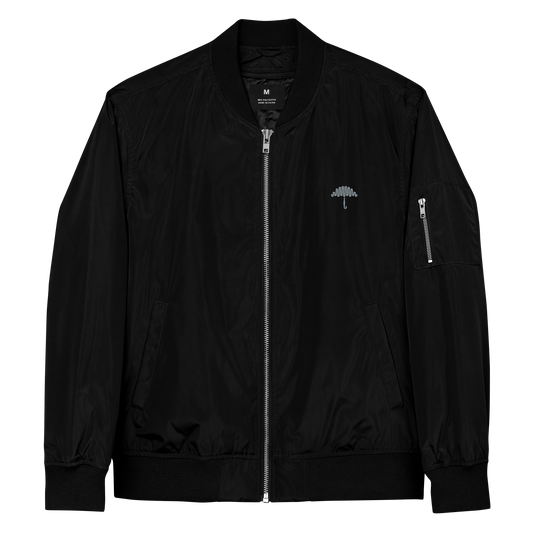 Raincloud Crest Premium Recycled Bomber Jacket Black