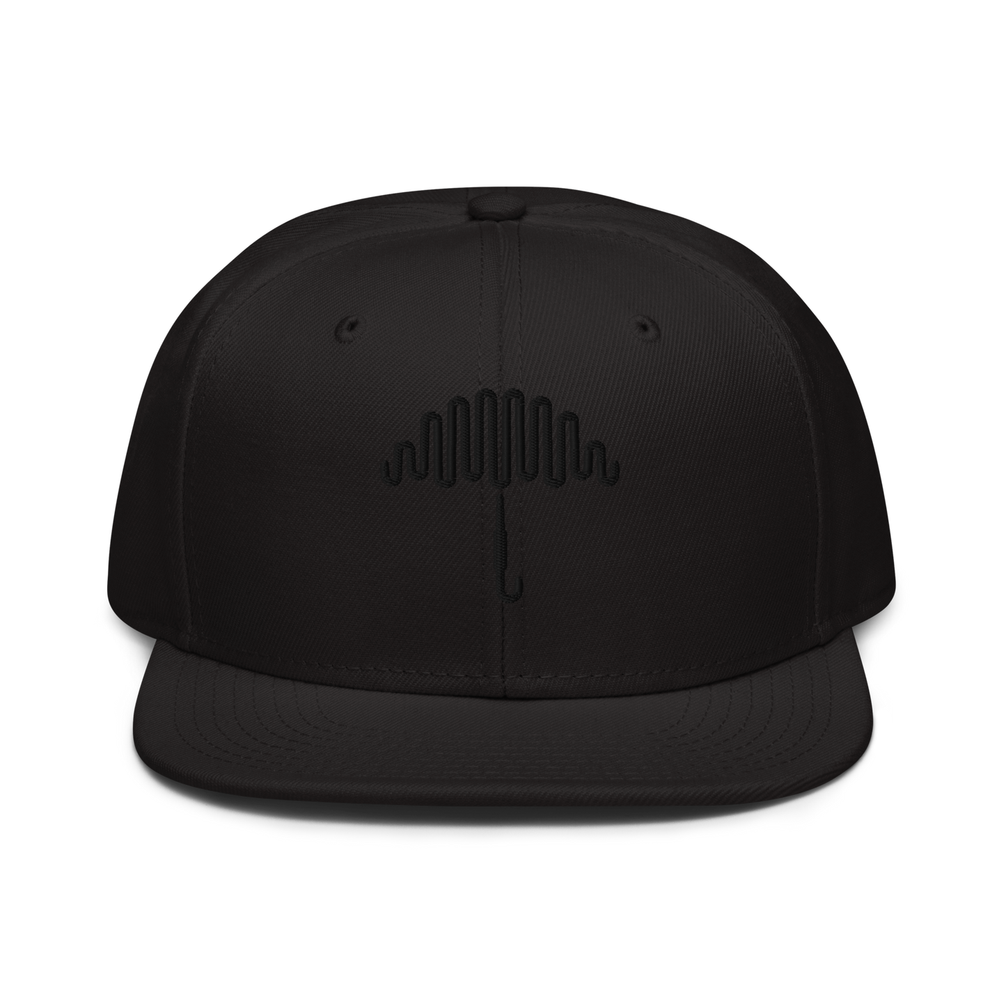 Double Black Crest Snapback Hat