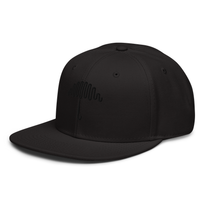 Double Black Crest Snapback Hat