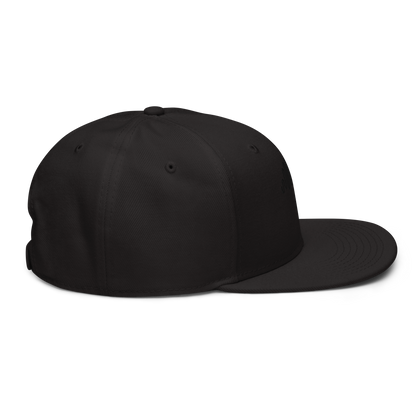 Double Black Crest Snapback Hat